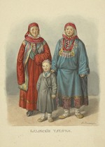 Solnzew, Fjodor Grigorjewitsch - Tatarische Frauen (Aus der Serie Kleidung des russischen Staates)