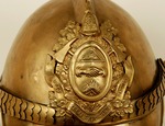Historisches Objekt - Feuerwehrhelm mit Emblem der Kaiserlich Russischen Feuerwehr-Gesellschaft