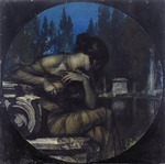 Cresseri, Gaetano - Landschaft mit sitzender Frauenfigur (Die Nacht)