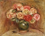 Renoir, Pierre Auguste - Rosenstrauss in grüner Vase