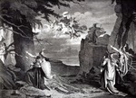 Unbekannter Künstler - Das Rheingold von Richard Wagner. Walkürenfelsen, Illustration zur Uraufführung, 1869