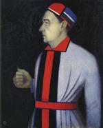 Malewitsch, Kasimir Sewerinowitsch - Porträt von Nikolai Nikolajewitsch Punin (1888-1953)
