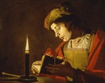 Stomer, Matthias - Junger Mann, bei Kerzenlicht lesend