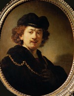 Rembrandt van Rhijn - Selbstbildnis mit Barett und goldener Kette