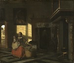 Hooch, Pieter, de - Interieur mit Mutter an der Wiege