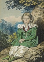 Hampeln, Carl, von - Porträt von Sergei Petrowitsch Uschakow (1828-1894) als Kind