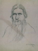 Slotnikow, Luka Timofejewitsch - Porträt von Grigori Jefimowitsch Rasputin (1869-1916)