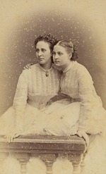 Bergamasco, Charles (Karl) - Porträt von Großfürstin Alexandra Iosifowna (1830-1911) und Großfürstin Olga Konstantinowna (1851-1926)