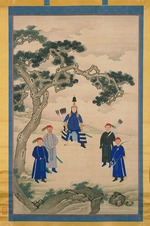 Unbekannter Künstler - Der Kangxi-Kaiser in Kriegskleidung. Rollbild