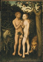 Cranach, Lucas, der Ältere - Adam und Eva im Paradies