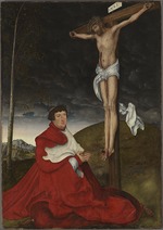 Cranach, Lucas, der Ältere - Kardinal Albrecht von Brandenburg vor dem Gekreuzigten