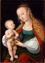 Cranach, Lucas, der Ältere - Madonna mit Kind und Weintrauben