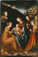 Cranach, Lucas, der Ältere - Die Mystische Hochzeit der Heiligen Katharina von Alexandrien mit den Heiligen Dorothea, Margareta und Barbara