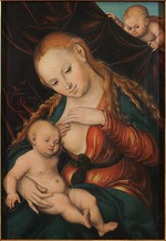 Cranach, Lucas, der Ältere - Madonna, dem Christkind die Brust reichend