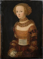 Cranach, Lucas, der Ältere - Bildnis einer jungen Frau. (Prinzessin Aemilia von Sachsen?)