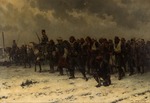 Koekkoek, Hermanus Willem - Russische Kavallerie und Infanterie, die osmanische Gefangene eskortierend 	