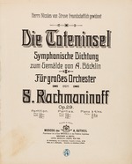 Unbekannter Künstler - Titelseite der Partitur Die Toteninsel, Tondichtung für großes Orchester, op. 29 von Sergei Rachmaninow