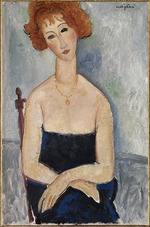 Modigliani, Amedeo - Rothaarige Frau mit einem Halsanhänger