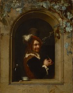 Mieris, Frans van, der Ältere - Mann mit Pfeife am Fenster