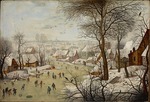 Brueghel, Pieter, der Jüngere - Winterlandschaft mit einer Vogelfalle