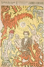 Ensor, James - Dämonen, die mich quälen (Démons me turlupinant). Plakat für die James Ensors Ausstellung im Salon des Cent in Paris