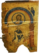 Byzantinischer Meister - Der Chludow-Psalter. Christus Immanuel. König David auf dem Thron