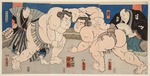 Kunisada (Toyokuni III.), Utagawa - Ringkampf Koyanagi gegen Kuroiwa