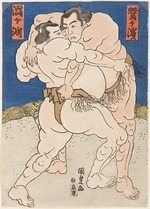 Kunisada (Toyokuni III.), Utagawa - Ringkampf Uzugafuchi gegen Washigahama