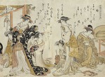 Kitao Masanobu (Santo Kyoden) - Kurtisanen. Aus dem Buch Neue Schönheiten von Yoshiwara im Spiegel ihrer Handschrift
