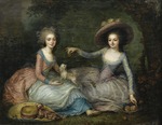 Unbekannter Künstler - Porträt von Marie Antoinette und Prinzessin de Lamballe