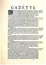 Historisches Objekt - La Gazette (Gazette de France)