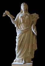 Römische Antike Kunst, Klassische Skulptur - Livia Drusilla als Ops mit Weizengarbe und Füllhorn