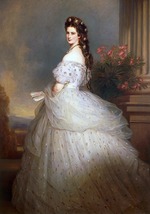 Winterhalter, Franz Xavier - Kaiserin Elisabeth mit Diamantsternen im Haar