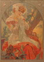 Mucha, Alfons Marie - Plakat für Lefèvre-Utile. Sarah Bernhardt als Melissinde in La Princesse Lointaine von Edmond Rostand