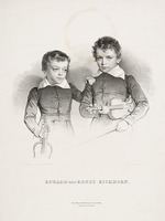 Kriehuber, Josef - Ernst (1822-1844) und Eduard (1823-1896) Eichhorn, zwei kleine Geiger