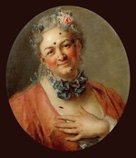 Coypel, Charles-Antoine - Pierre Jélyotte (1713-1797) in der Rolle der Nymphe Platée in Ballettkomödie Platée ou Junon Jalouse von Jean-Philippe Rameau
