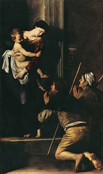 Caravaggio, Michelangelo - Die Madonna dei Pellegrini (Pilgermadonna)