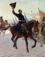 Cederström, Gustaf - Karl XII. grüßt seine Karoliner