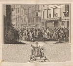Weigel, Christoph, der Ältere - Abbildung des auf der Straße Quincampoix in Paris entstandenen so berühmten Actien-Handels