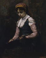 Corot, Jean-Baptiste Camille - Femme à la Mandoline (Mädchen mit Mandoline)
