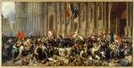 Philippoteaux, Henri Félix Emmanuel - Lamartine verwehrt am 25. Februar 1848 der Roten Fahne das Eindringen ins Pariser Rathaus