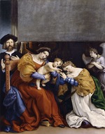 Lotto, Lorenzo - Die mystische Hochzeit der heiligen Katharina mit Stifter Niccolò Bonghi