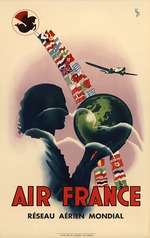 Unbekannter Künstler - Air France. Reseau Aérien Mondial