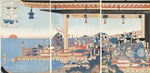 Kuniyoshi, Utagawa - Heishogoku Nyudo wa Go-Shirakawa-tei no otoshigo nite (Taira Kiyomori beschwört den Sonnenuntergang zu verzögern)