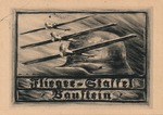Unbekannter Künstler - Die Fliegerstaffel Baustein. Stahlhelm Flugzeug-Spende