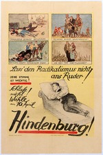 Unbekannter Künstler - Lass den Radikalismus nicht ans Ruder! Jede Stimme ist wichtig! Schlafe nicht! Wähle am 10. April Hindenburg!. Wahlplakat