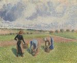 Pissarro, Camille - Paysannes ramassant des herbes, Éragny