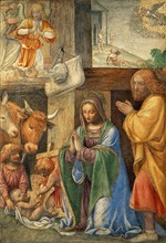 Luini, Bernardino - Weihnachten und die Anbetung der Hirten