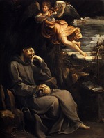 Reni, Guido - Der Heilige Franziskus, von einem musizierenden Engel getröstet