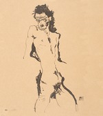 Schiele, Egon - Männlicher Akt (Selbstbildnis)